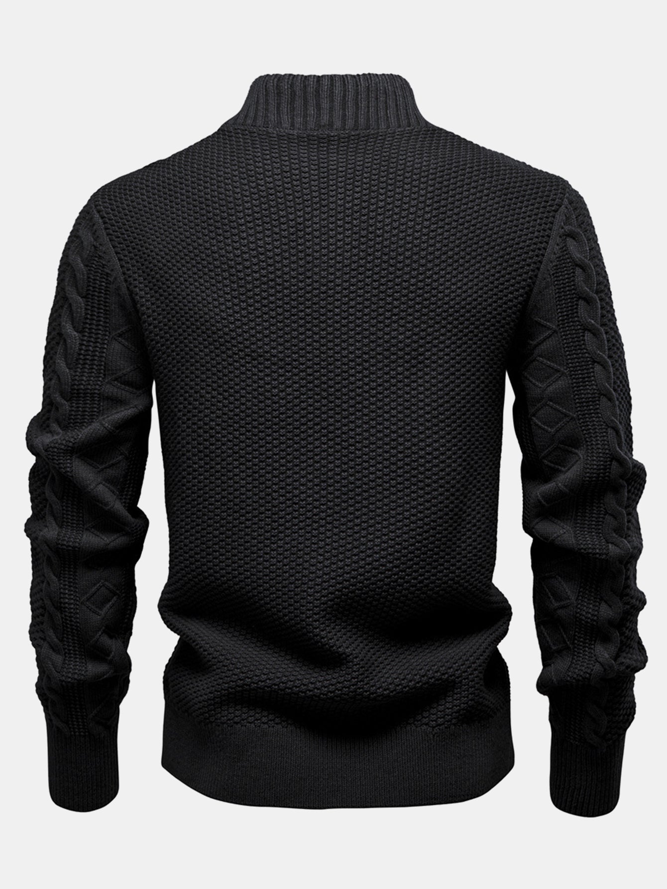 Twist Jacquard Zip-Up High Collar Sweater | Last day 80% off!