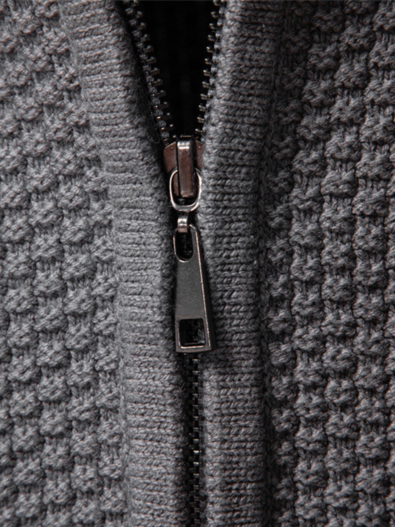 Twist Jacquard Zip-Up High Collar Sweater | Last day 80% off!