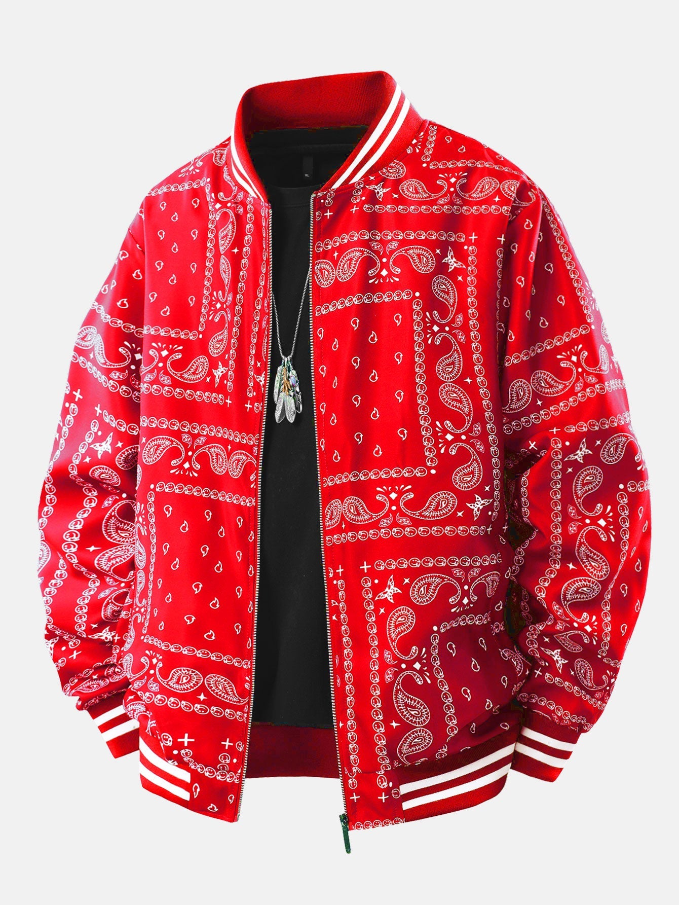 Baseball jacket with paisley print | Last day 80% off!