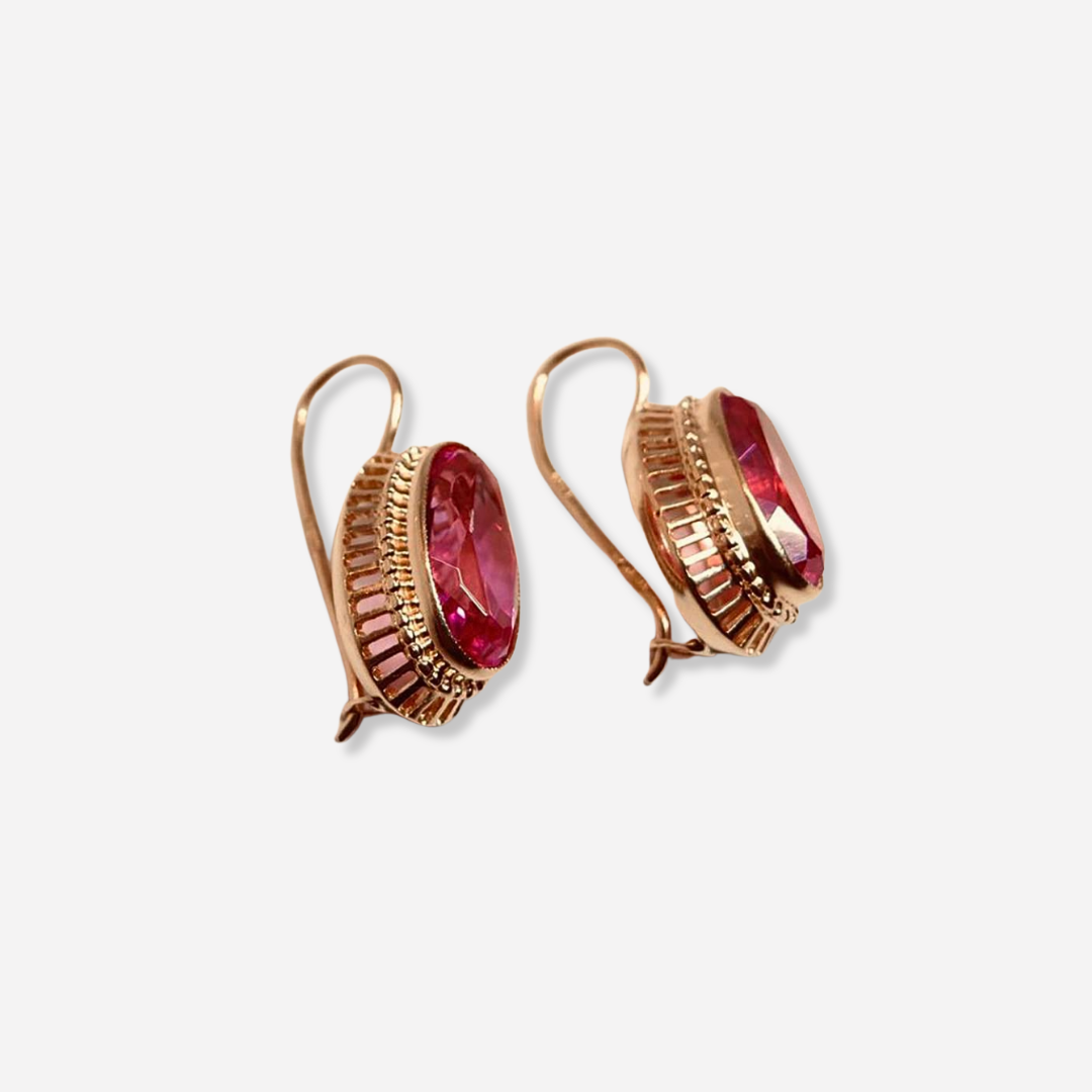 Rose Vintage Crystal Rose Gold Earrings | Last day 80% off!
