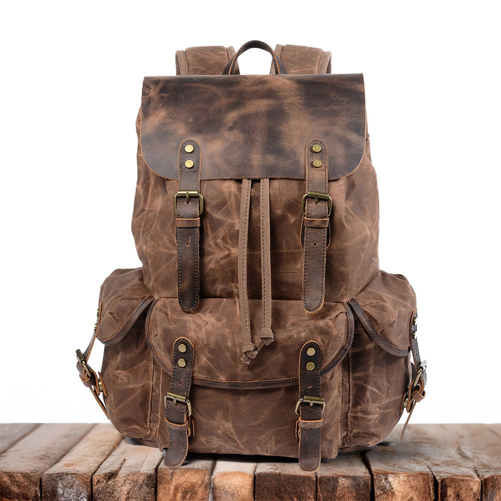 James - Vintage Canvas Leather Backpack | Last day 80% off!