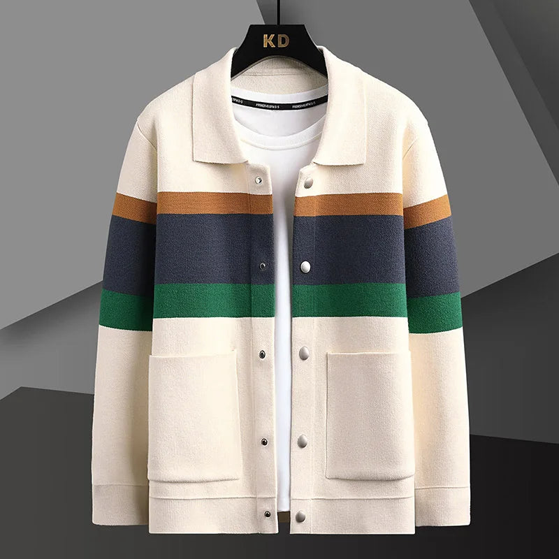 Striped Varsity Knit Jacket | Last day 80% off!