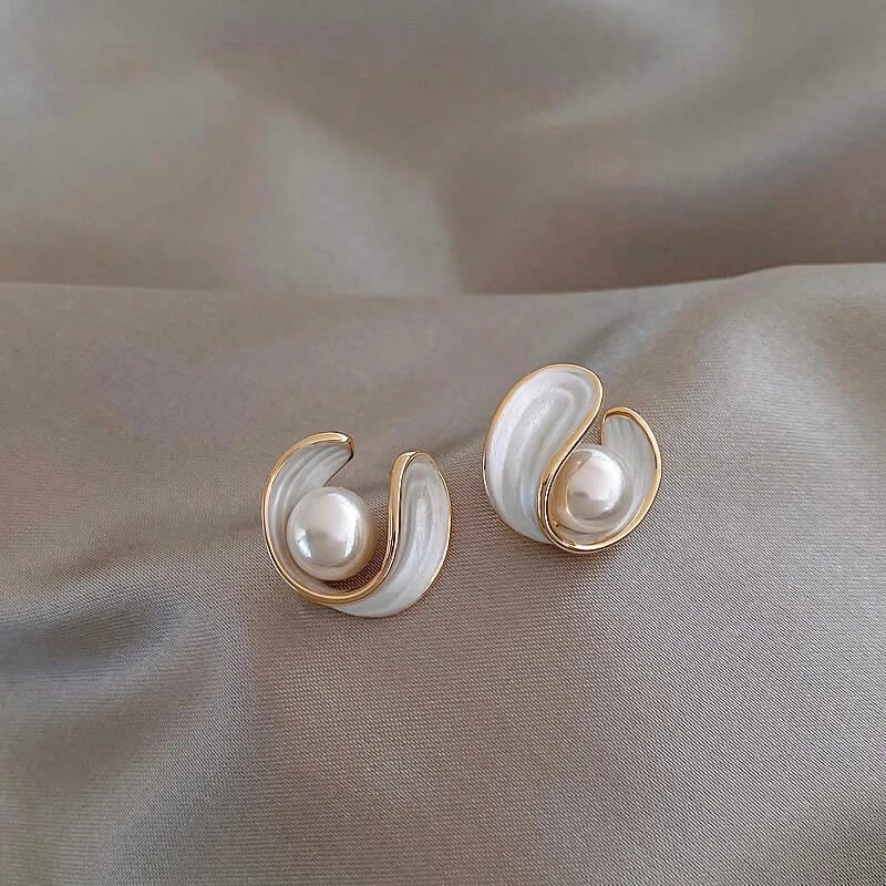 Antoinette Luxe Earrings of White Opal I Last Day 80% Discount!