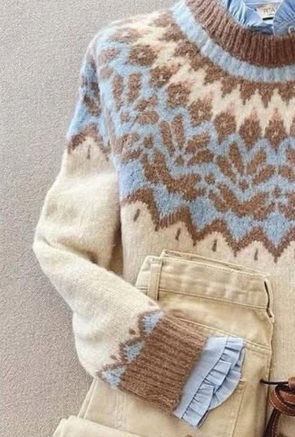 Trendy Blue Round Neck | Last day 80% off!