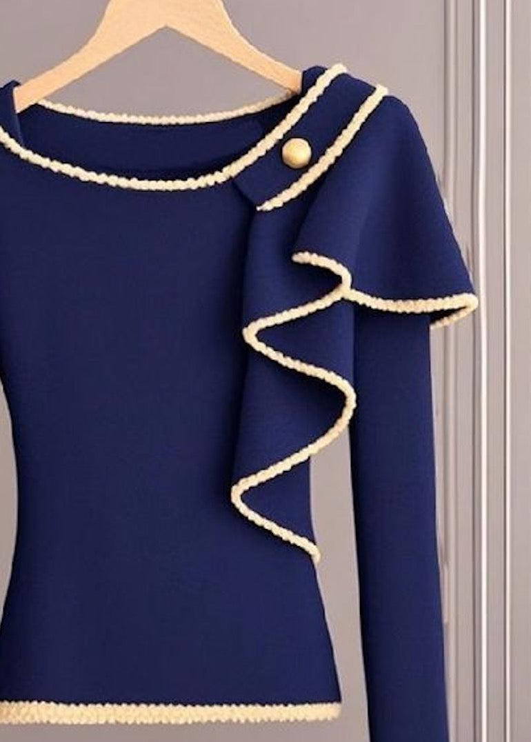 Fresh Blue Long Sleeve Sweater | Last day 80% off!