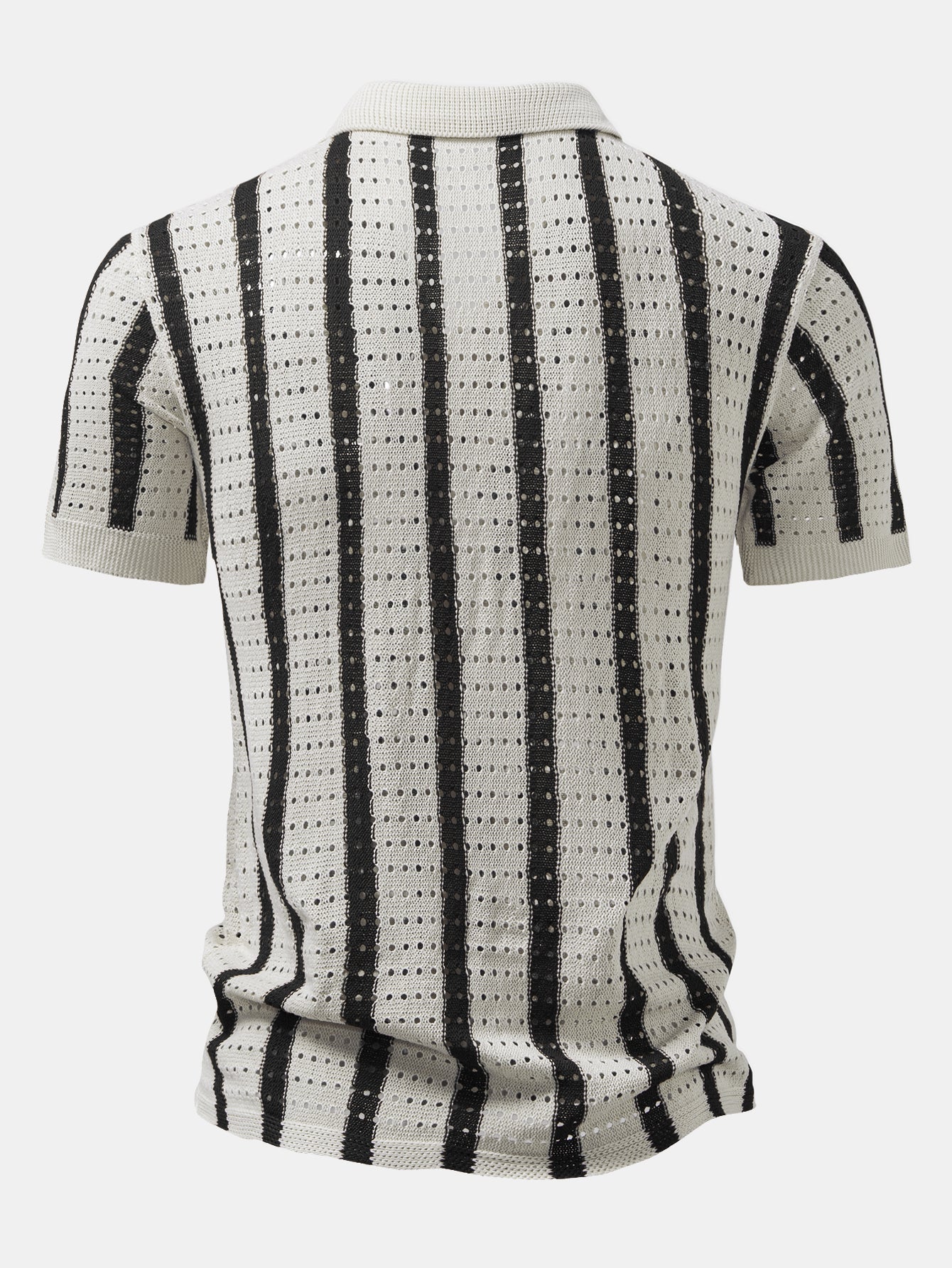 Striped eyelet knitted shirt | Last day 80% off!