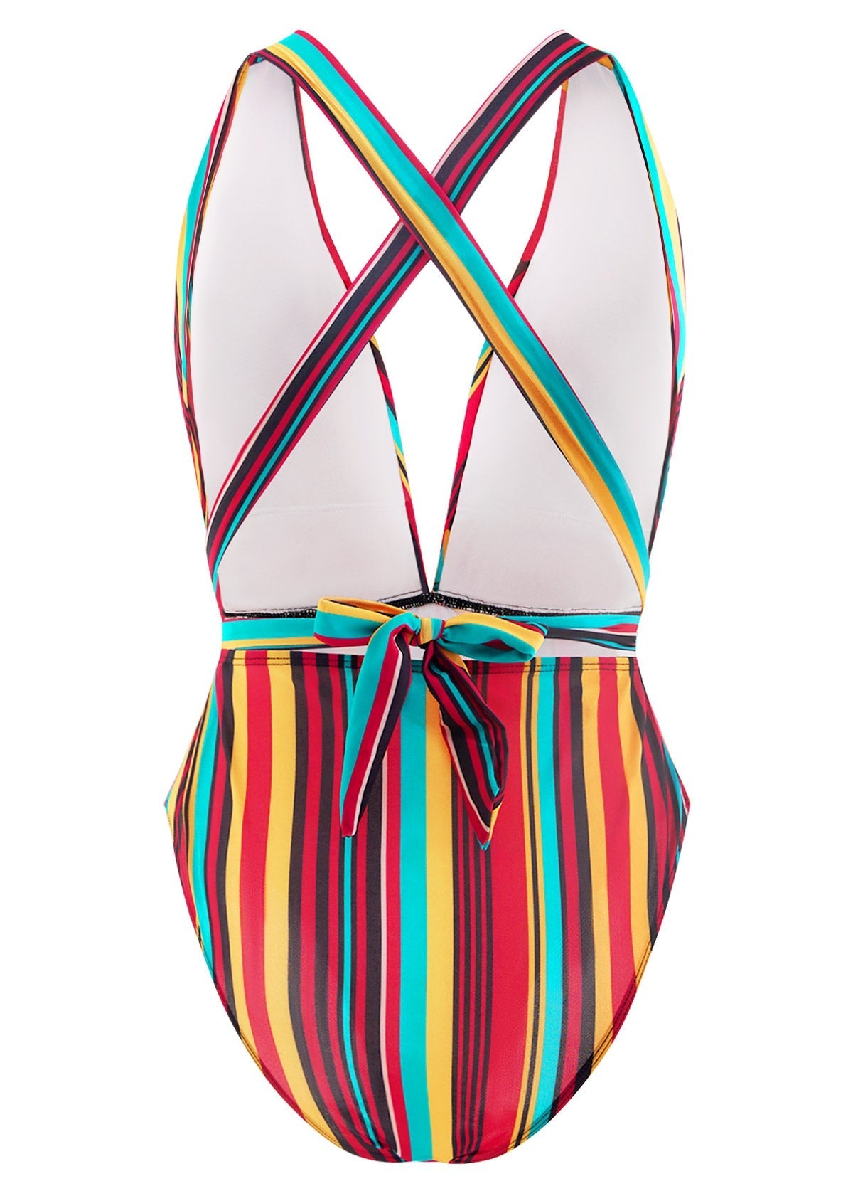 Cheerful Rainbow Striped Halter Swimsuit | Last Day 80% Off!