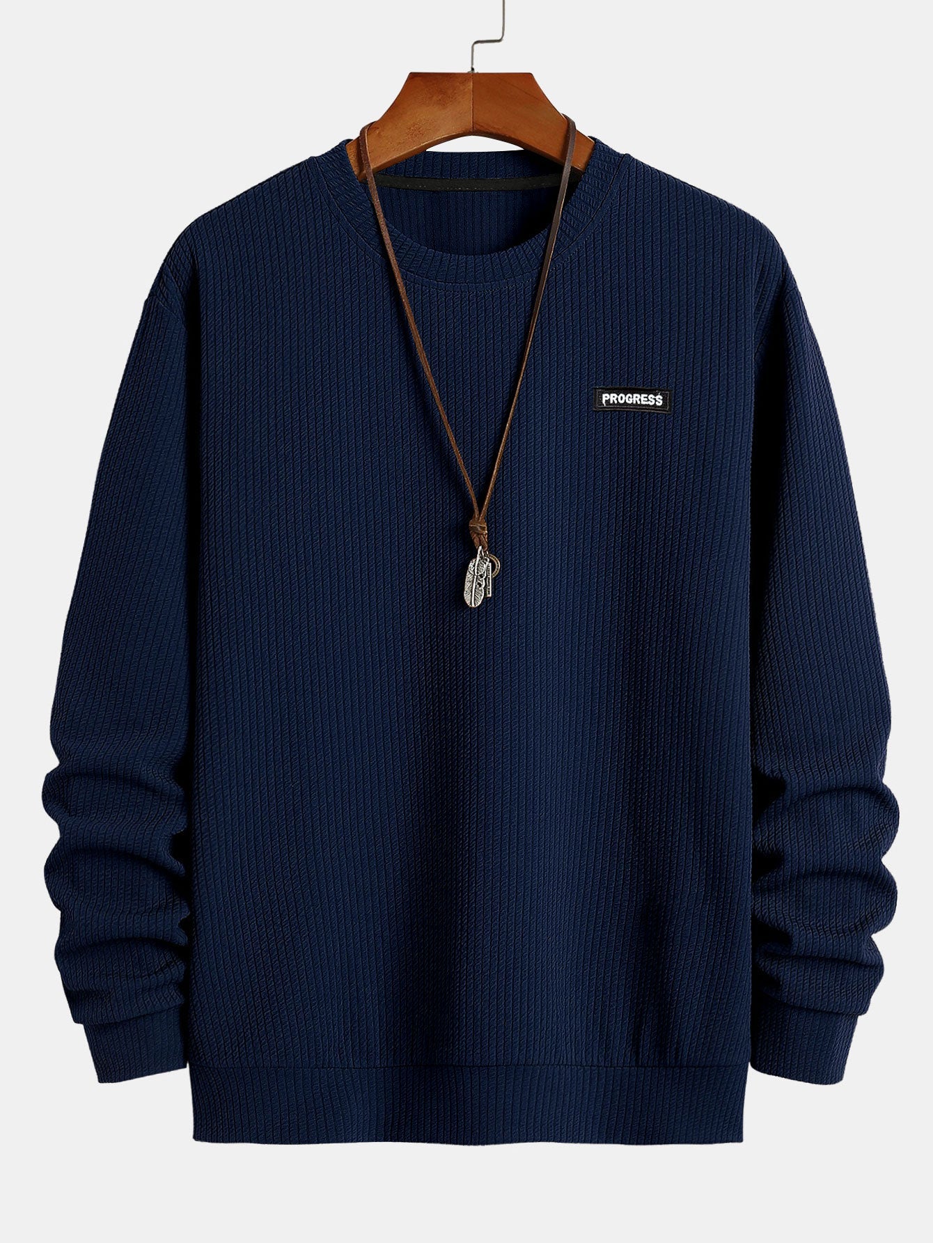 Textured Structured Sweater with Round Neck | Last day 80% off!