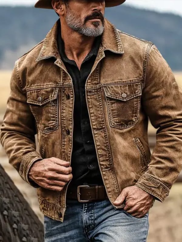 Men's Western Outdoor Vintage Multi-Pocket Jacket Last day 80% off!