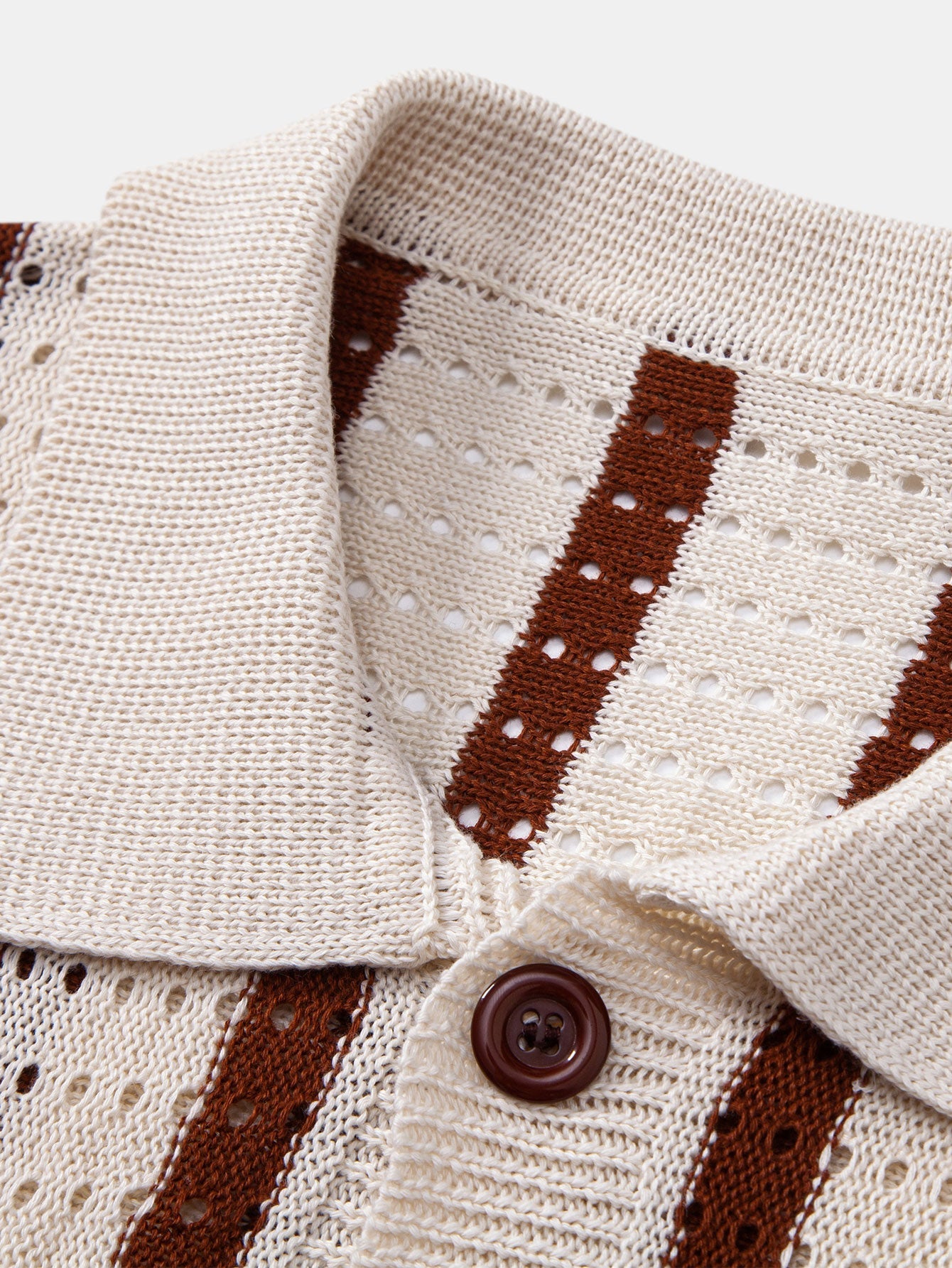 Striped eyelet knitted shirt | Last day 80% off!