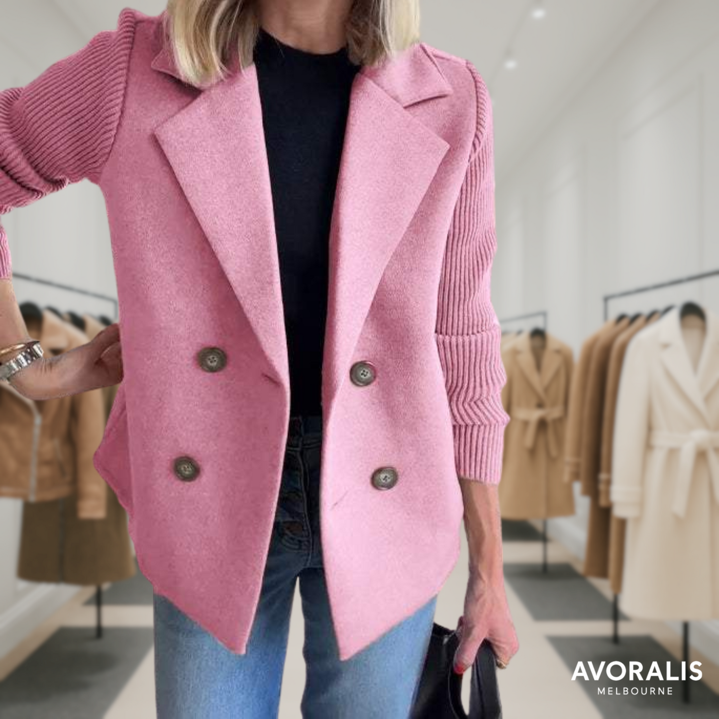 Harper | Button patchwork sleeves casual coat Last day 80% off!