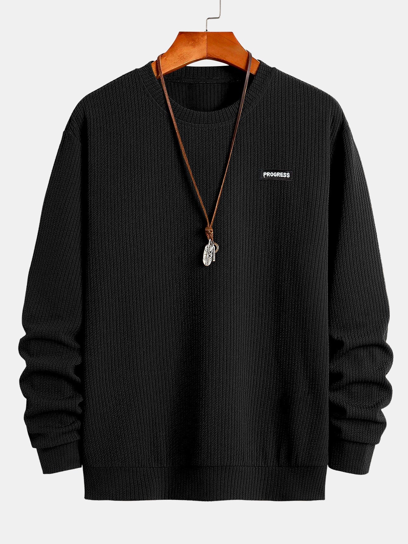 Textured Structured Sweater with Round Neck | Last day 80% off!