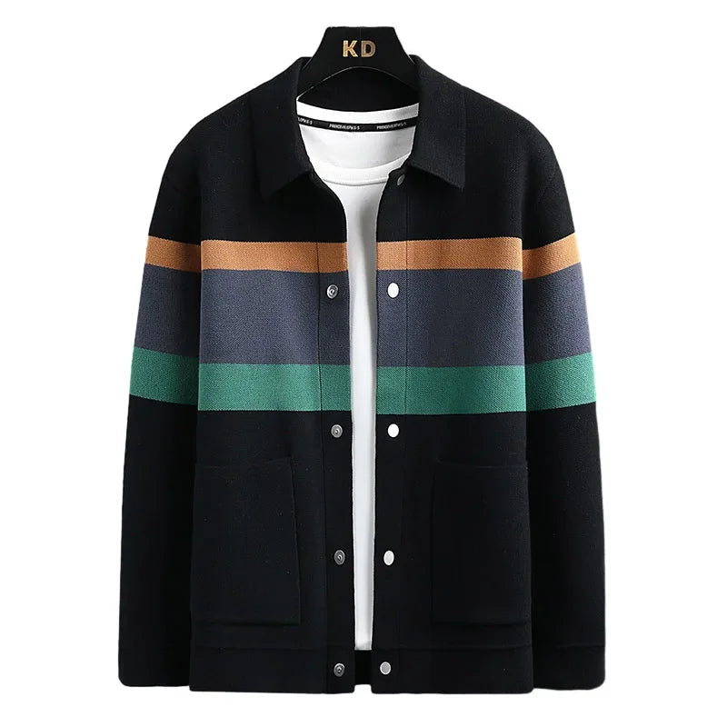 Striped Varsity Knit Jacket | Last day 80% off!