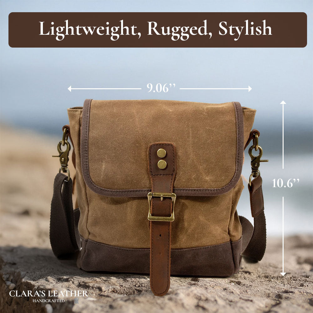 William - Small Canvas Leather Sling Bag | Last day 80% off!