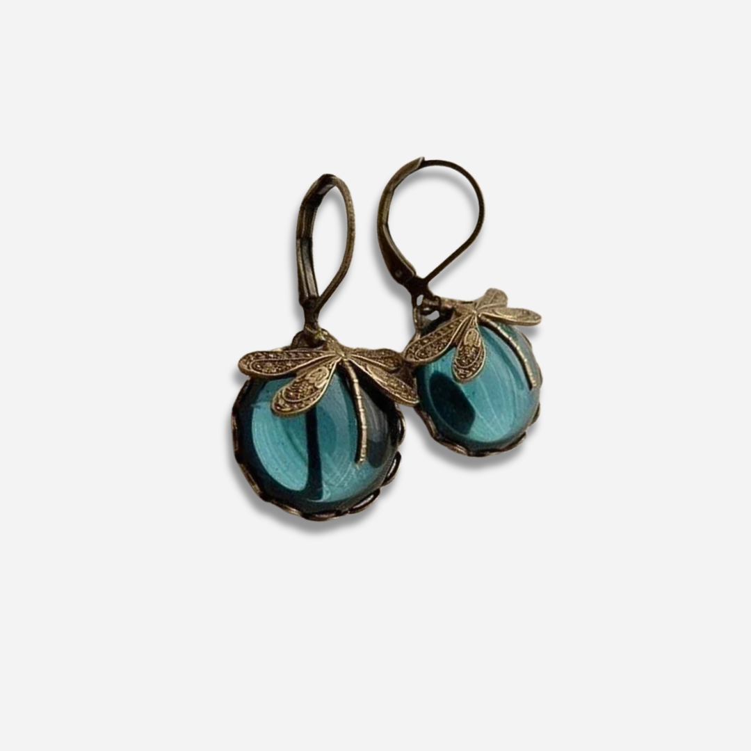 Dragonfly Earrings in Antique Gold | Last Day 80% Off!
