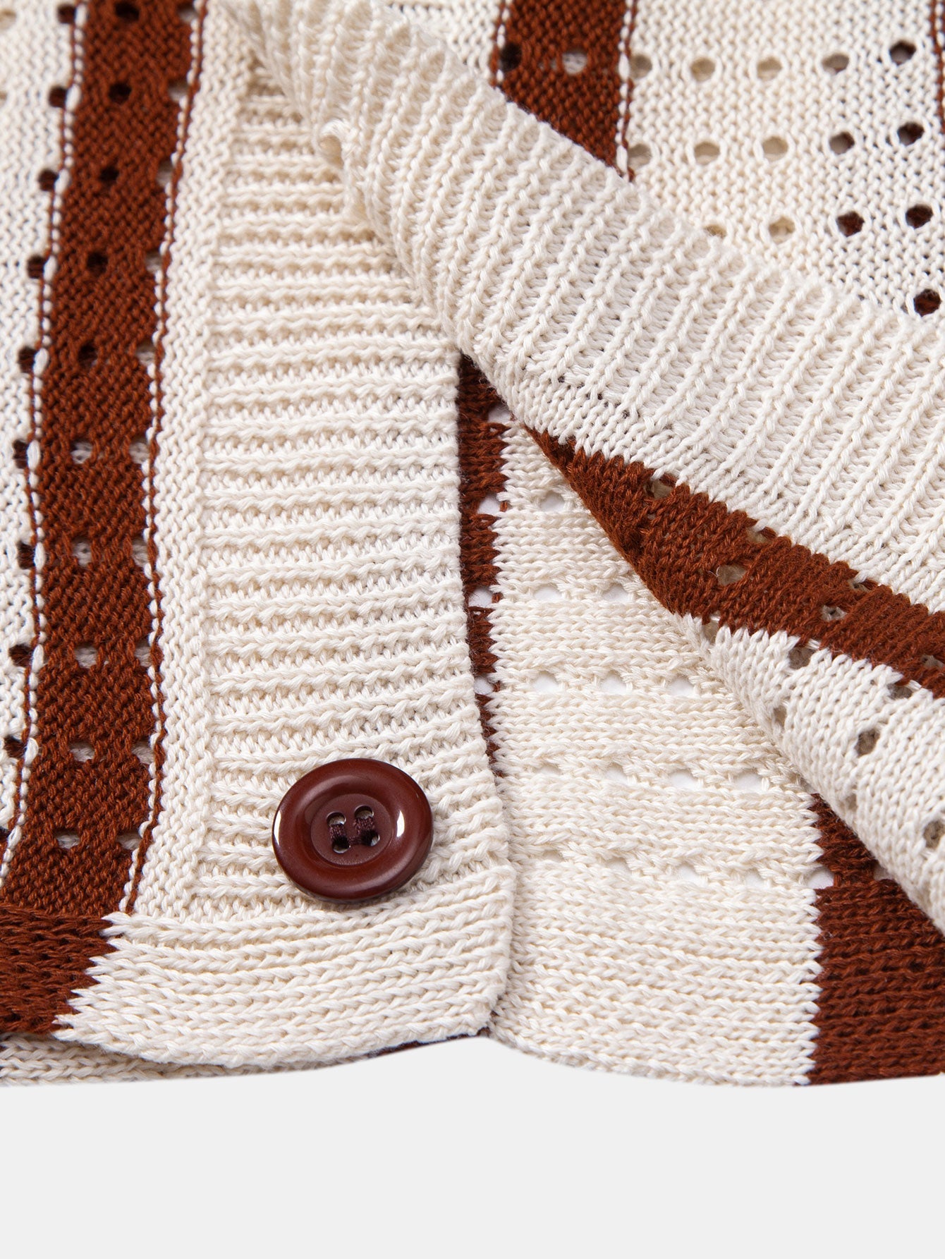 Striped eyelet knitted shirt | Last day 80% off!