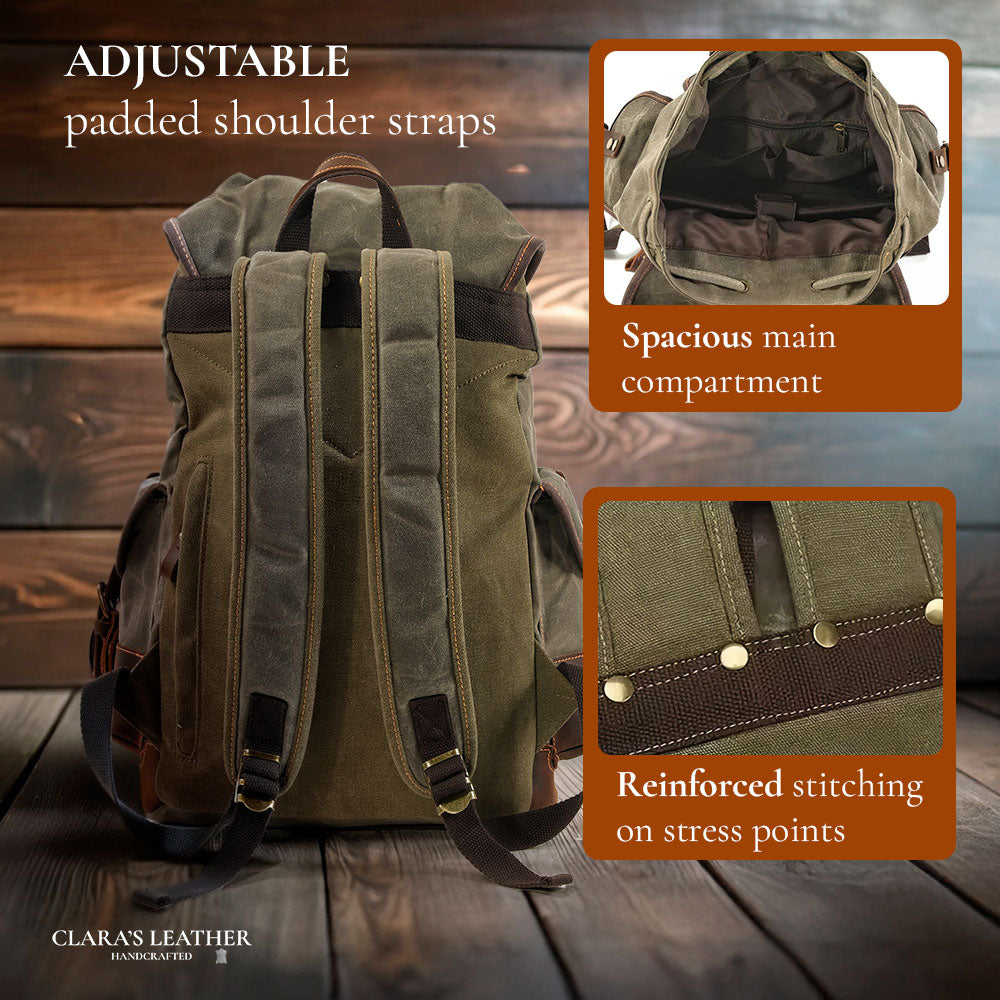 John - Heavy-Duty Canvas Hiking Backpack | Last day 80% off!