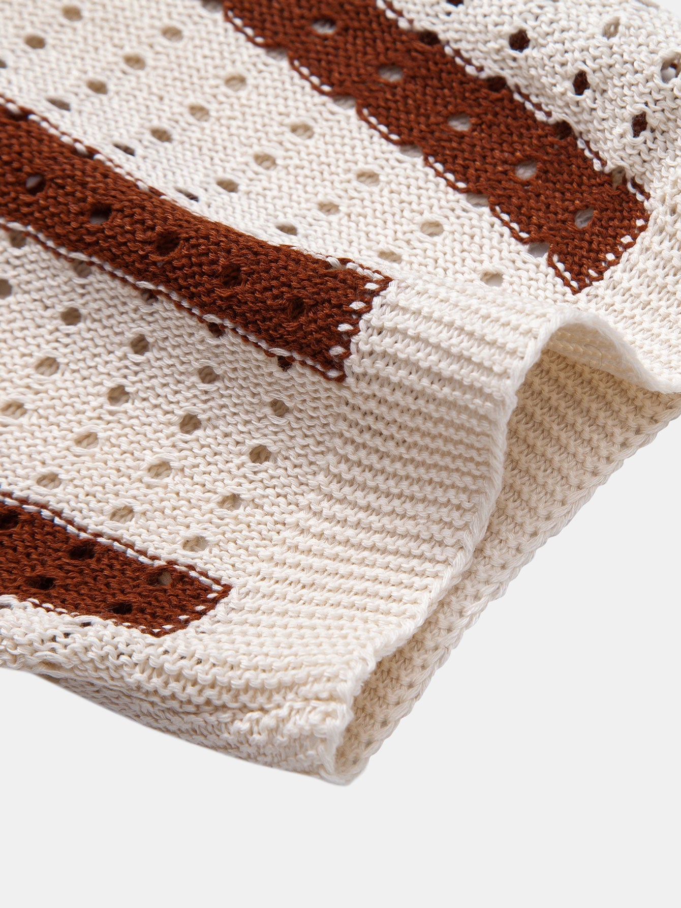 Striped eyelet knitted shirt | Last day 80% off!