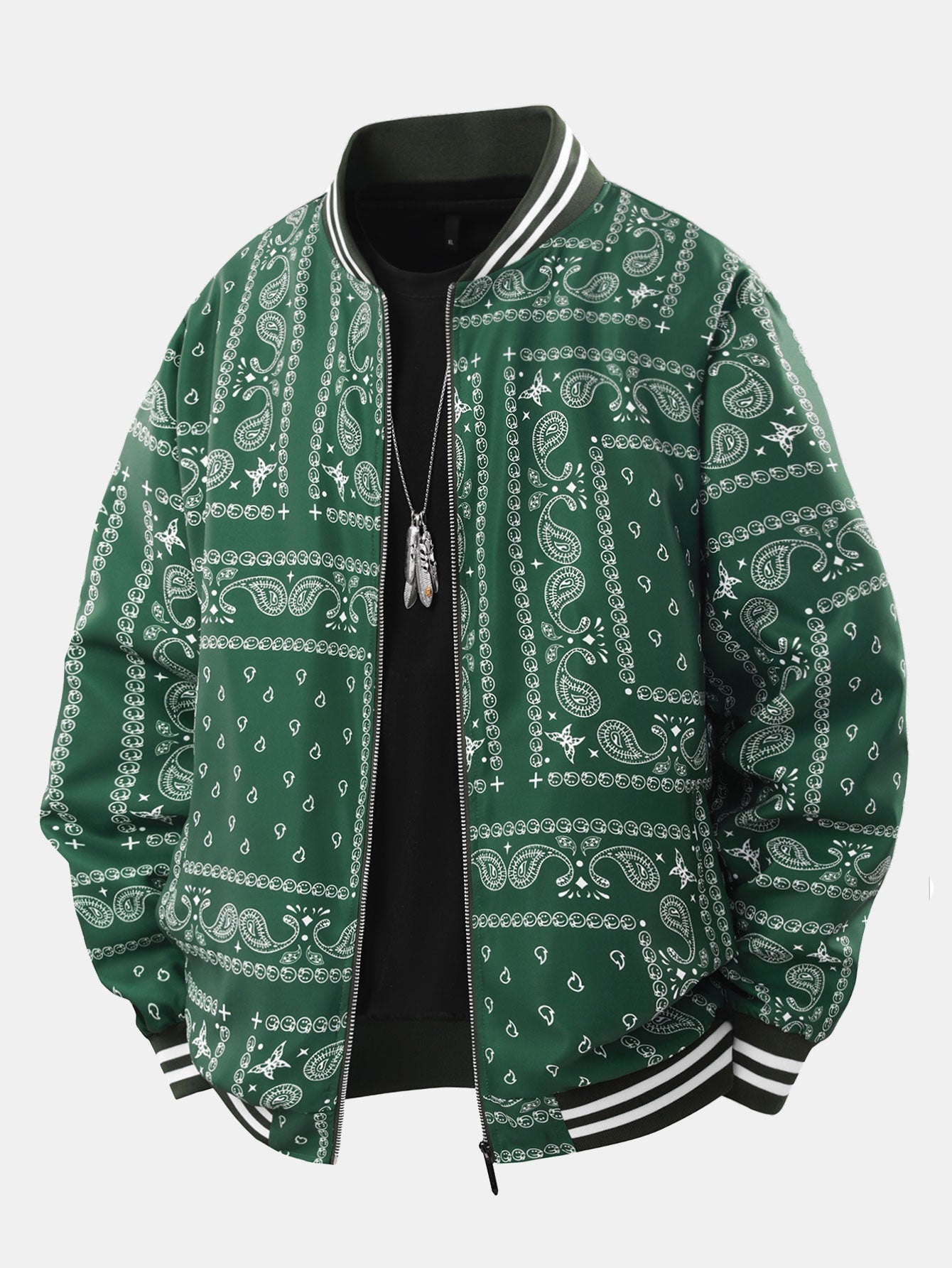 Baseball jacket with paisley print | Last day 80% off!