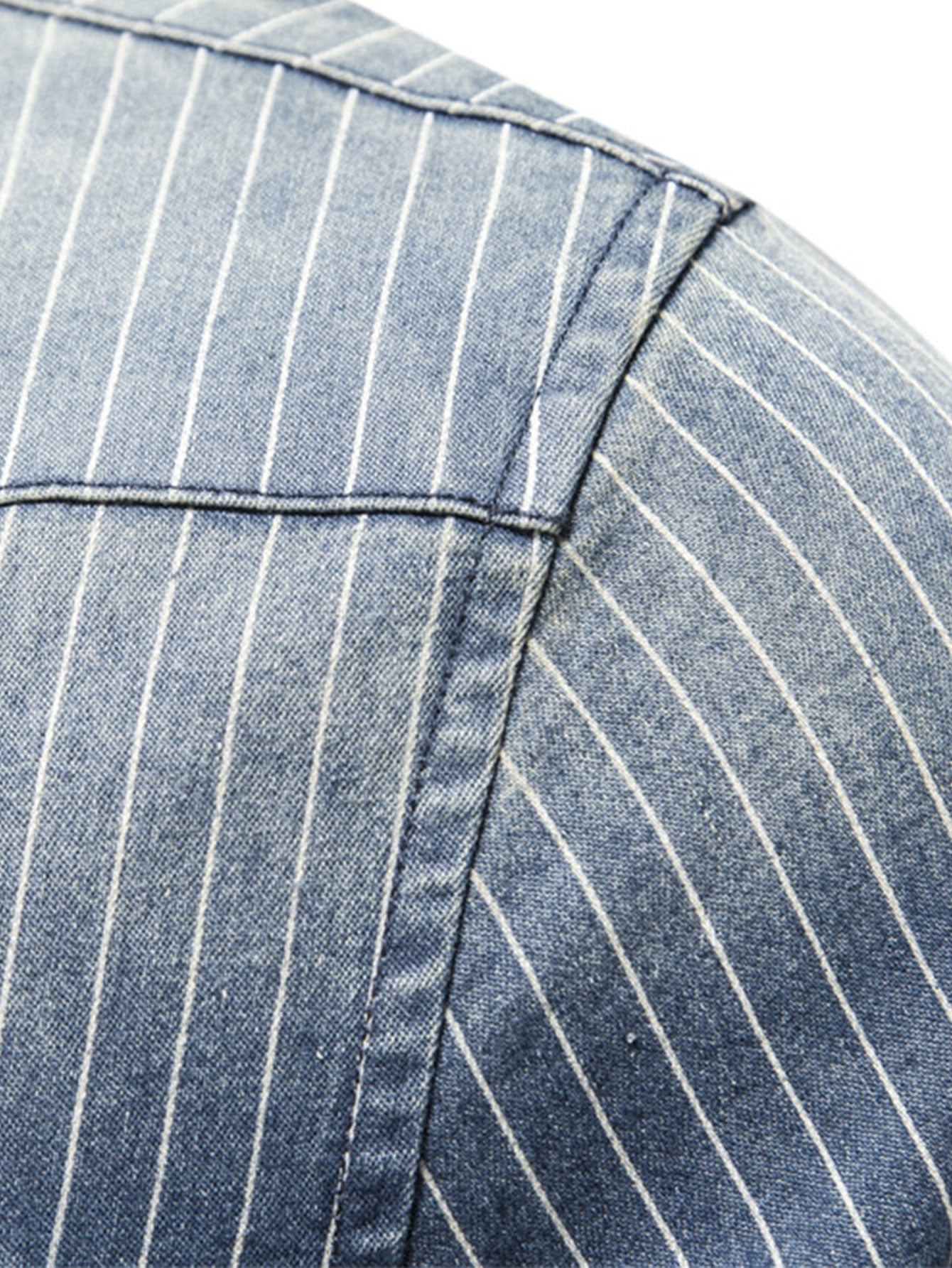 Striped washed denim shirt with pockets | Last day 80% off!