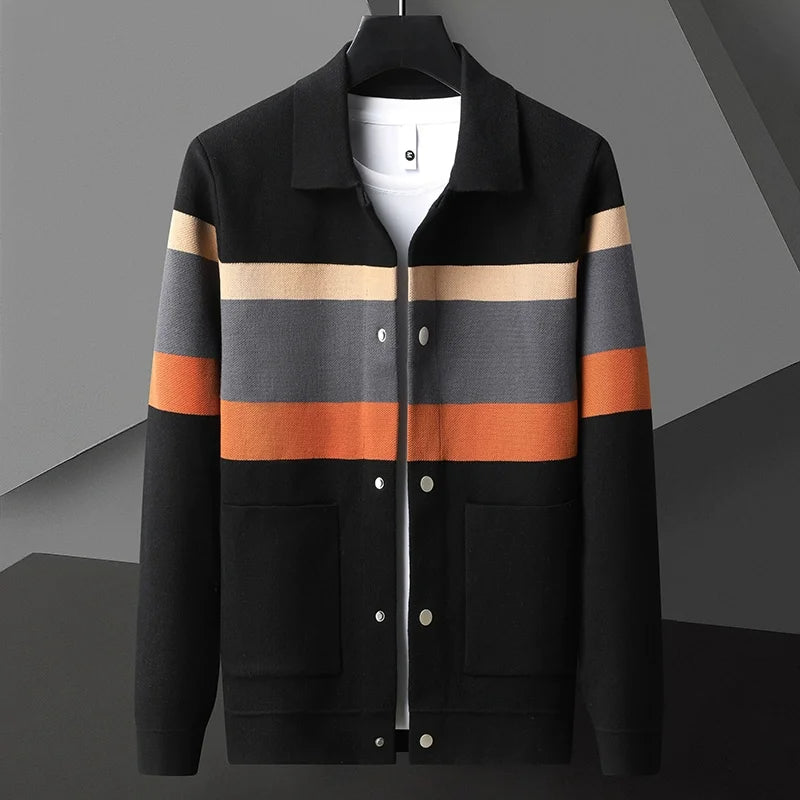 Striped Varsity Knit Jacket | Last day 80% off!