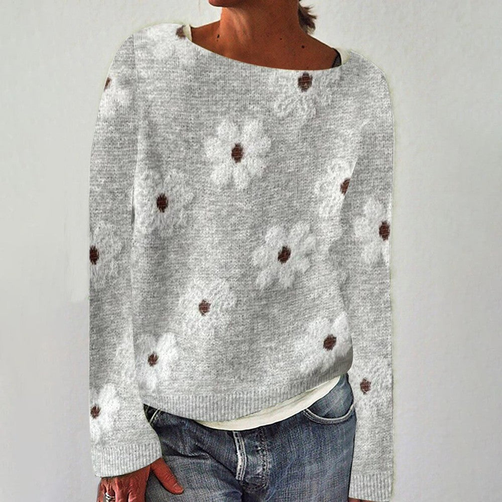 Trendy Long Sleeve Print Sweater | Last day 80% off!