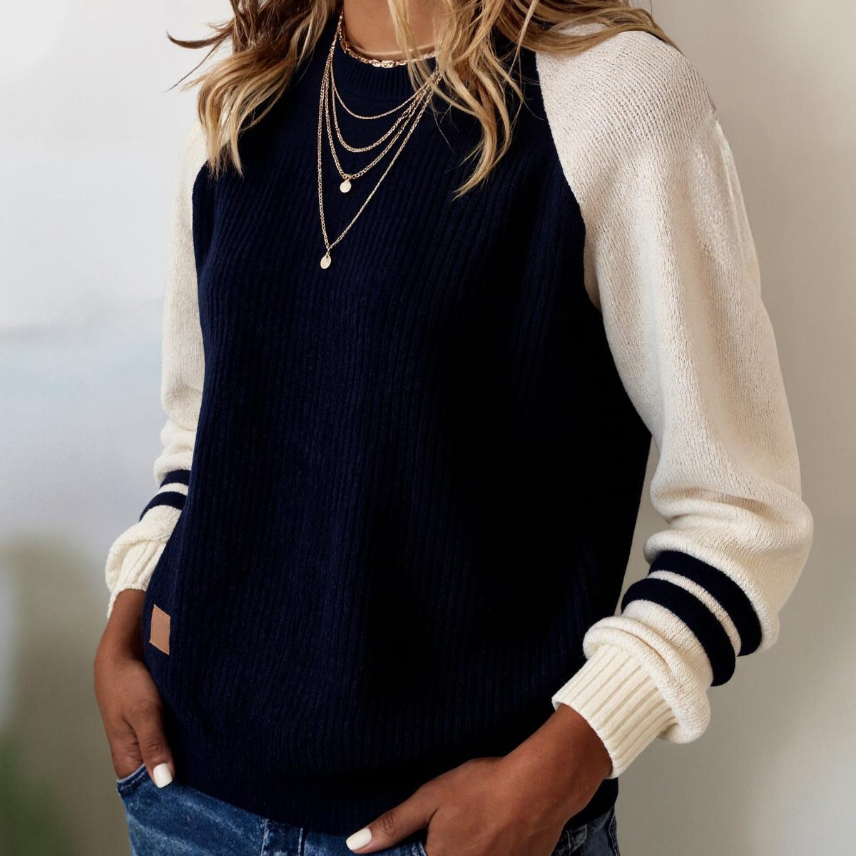 Comfy Striped Round Neck Sweater | Last day 80% off!