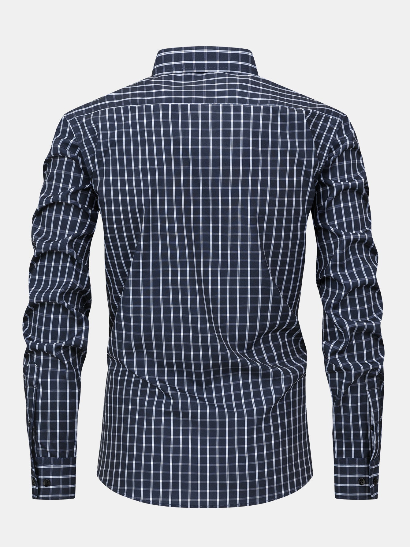 Button-down long-sleeve checked shirt | Last day 80% off!