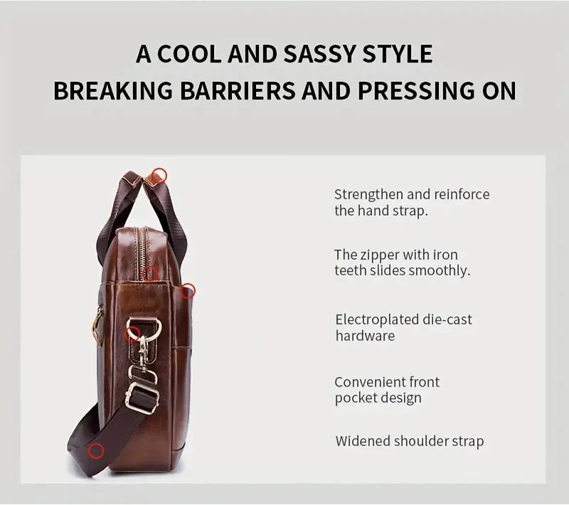 Tyler - Vintage Leather Crossbody Briefcase | Last day 80% off!