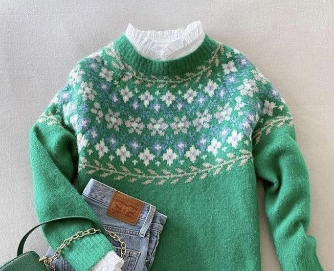 Fresh Green Long Sleeve Sweater | Last day 80% off!