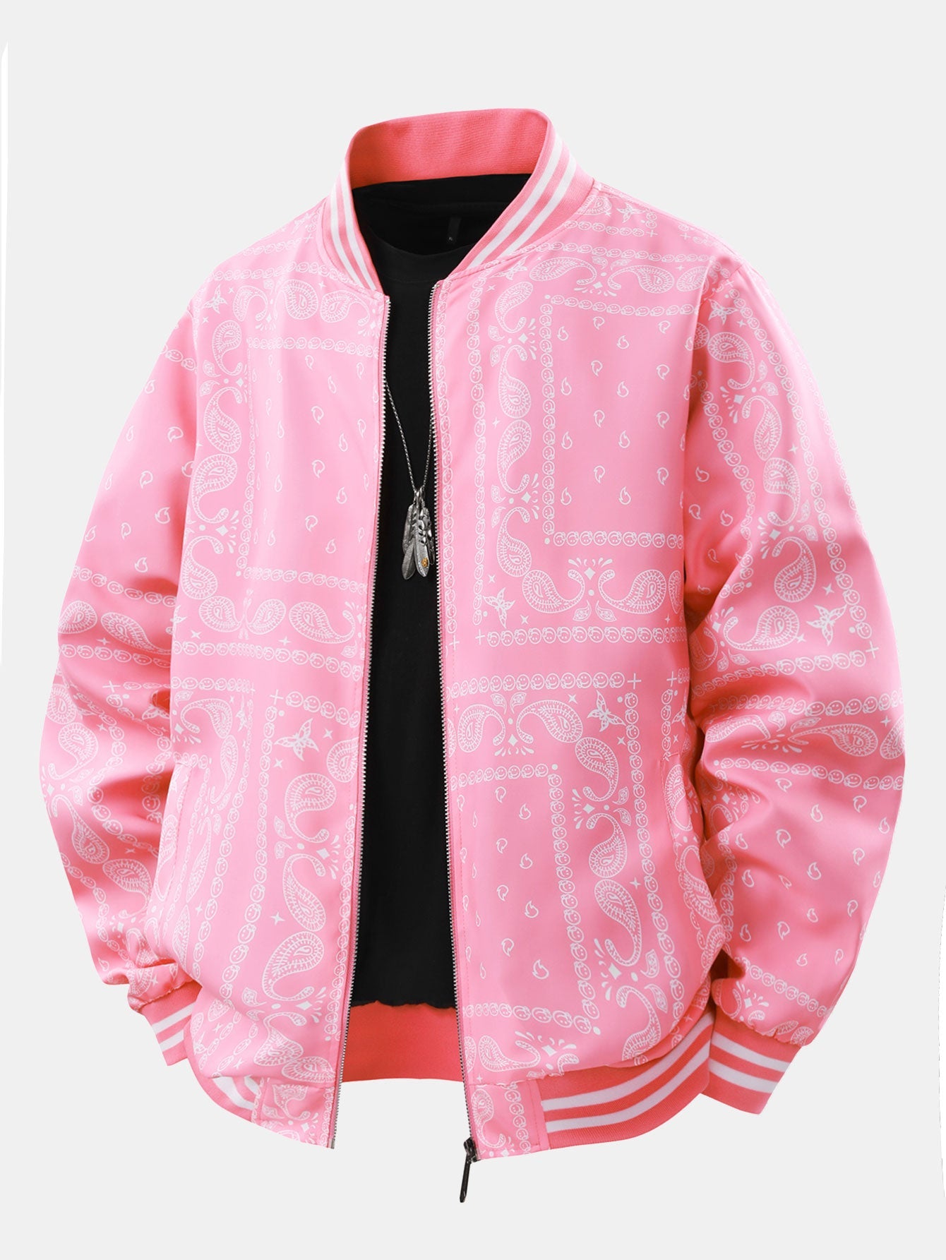 Baseball jacket with paisley print | Last day 80% off!