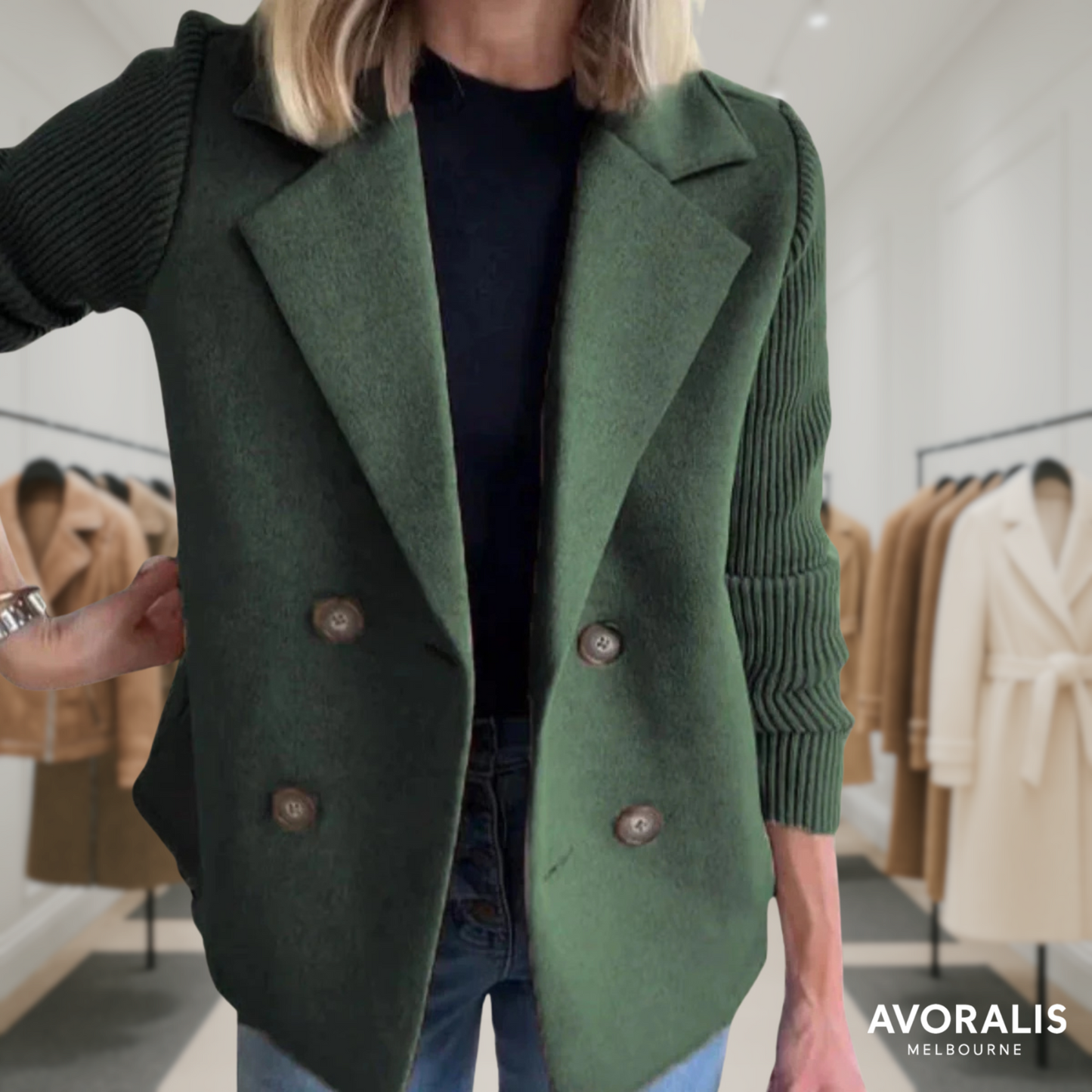 Harper | Button patchwork sleeves casual coat Last day 80% off!