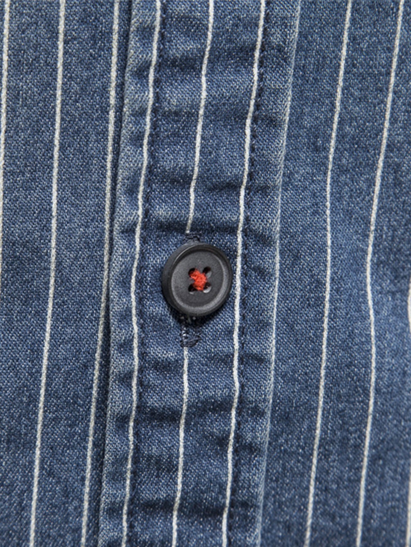 Striped washed denim shirt with pockets | Last day 80% off!