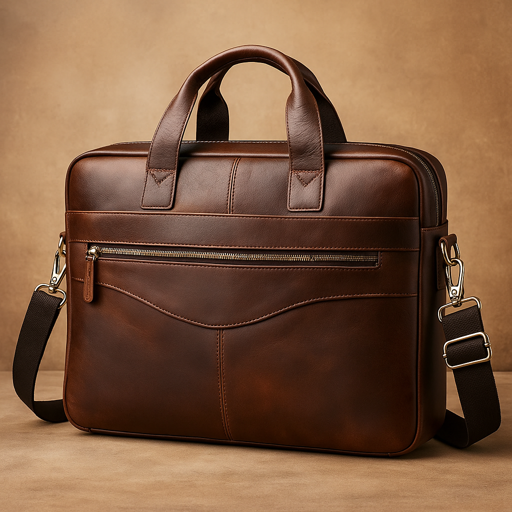 Tyler - Vintage Leather Crossbody Briefcase | Last day 80% off!