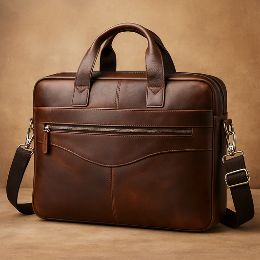 Tyler - Vintage Leather Crossbody Briefcase | Last day 80% off!
