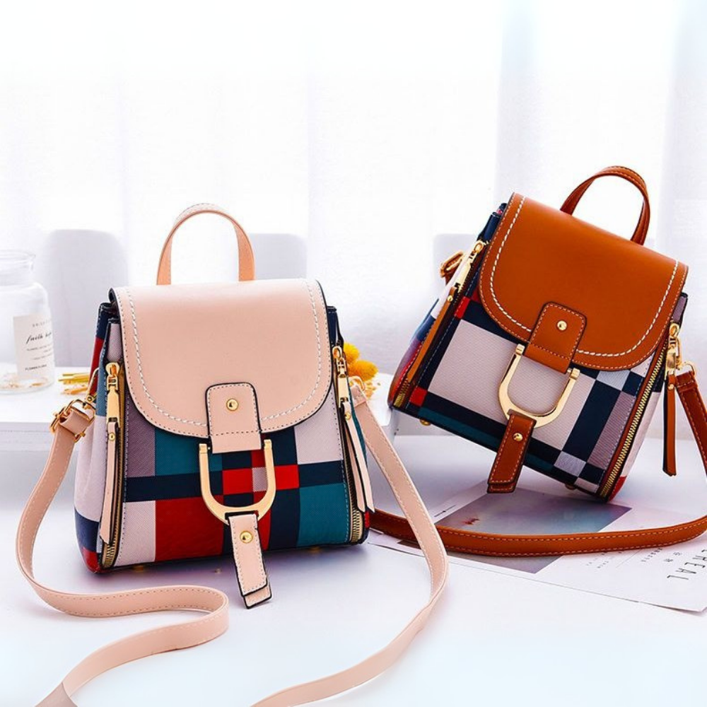 Women's Plaid Mini Backpack – PU Leather Crossbody Shoulder Bag | Last day 80% off!