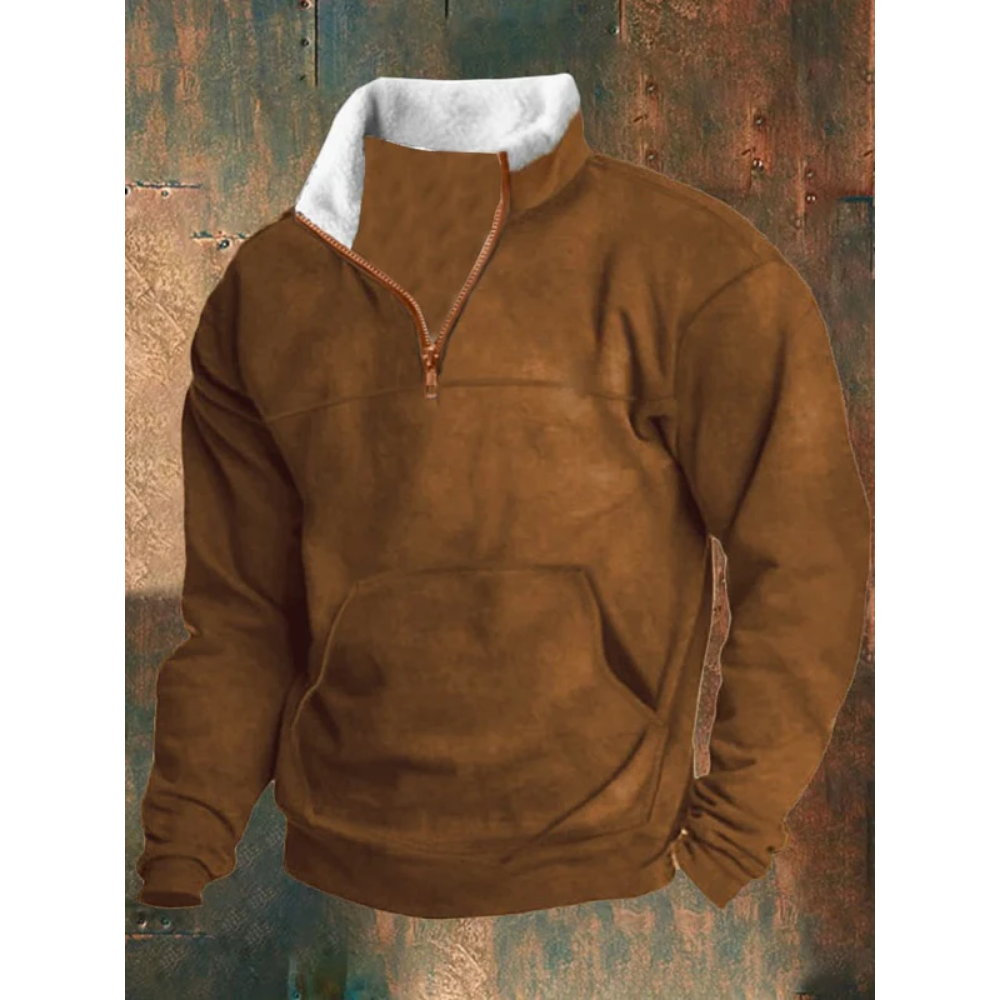 Casual Zipper Stand Collar Long Sleeve Printed Sweatshirt | Last day 80% off!