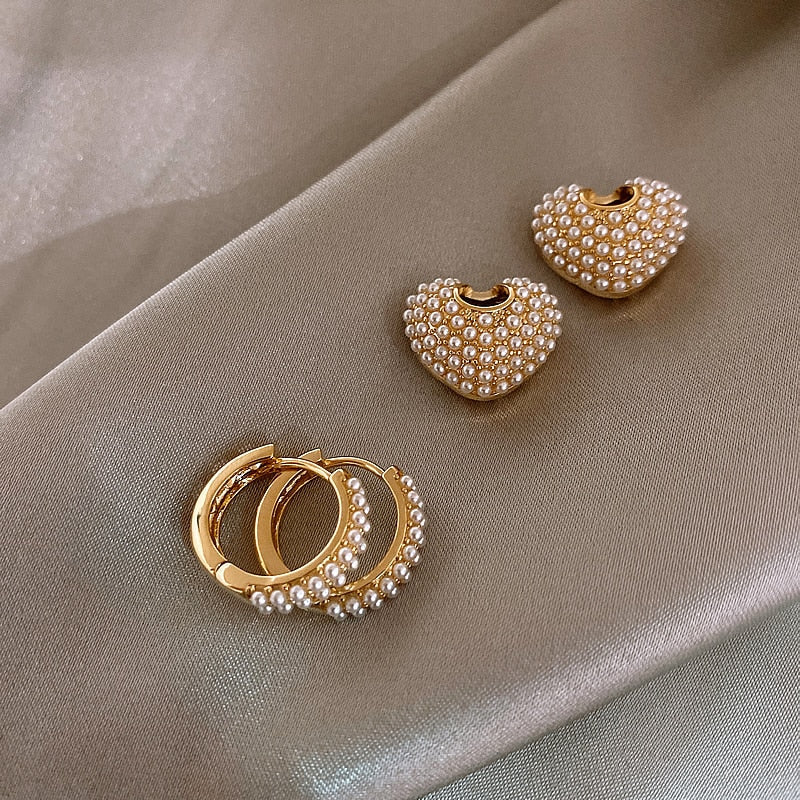 Yuli heart pearl earrings | Last day 80% off!