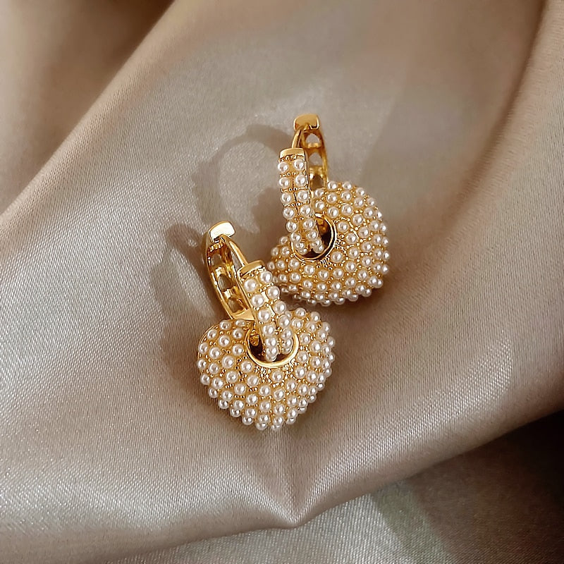 Yuli heart pearl earrings | Last day 80% off!