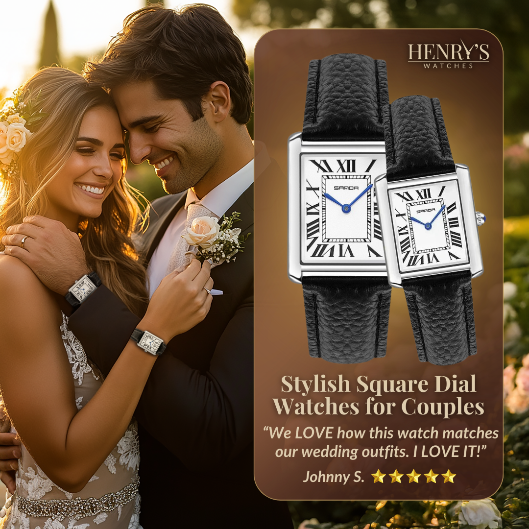 Stylish Square Dial Watches for Couples | Last day 80% off!