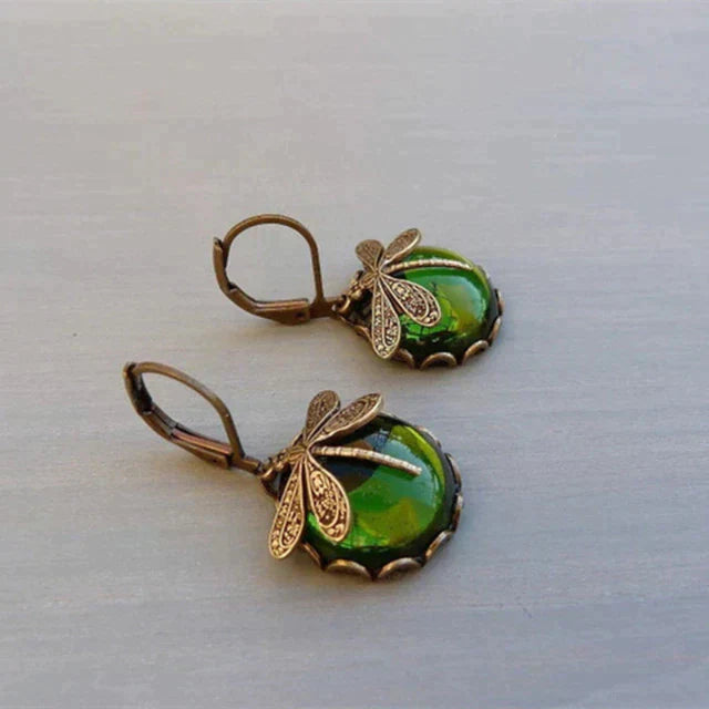 Dragonfly Earrings in Antique Gold | Last Day 80% Off!