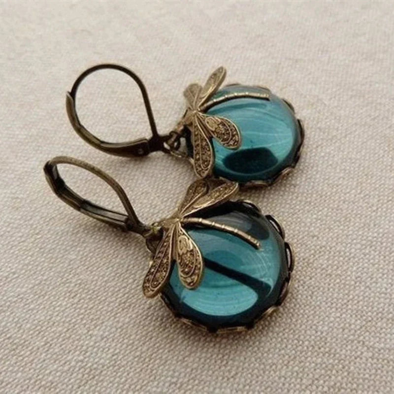 Dragonfly Earrings in Antique Gold | Last Day 80% Off!