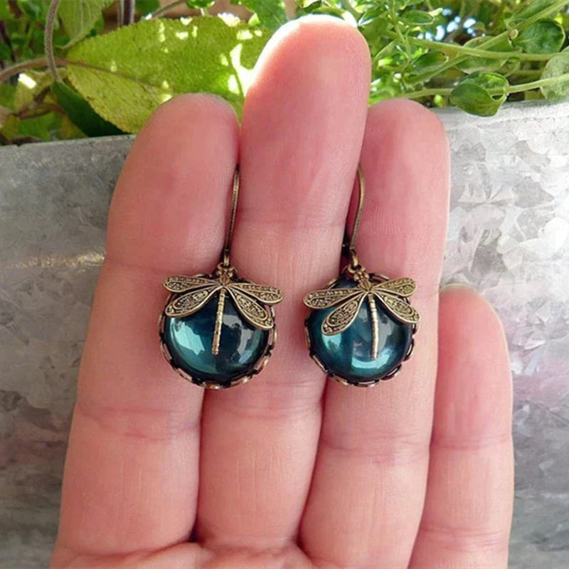 Dragonfly Earrings in Antique Gold | Last Day 80% Off!