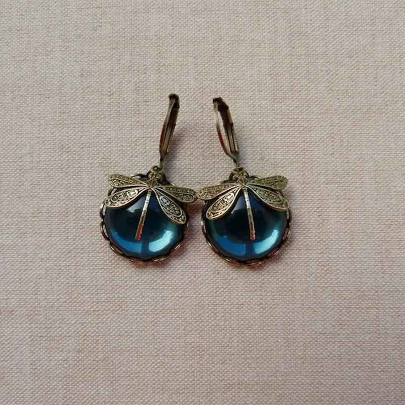 Dragonfly Earrings in Antique Gold | Last Day 80% Off!