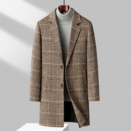 Brushed Wool Plaid Overcoat | Last day 80% off!