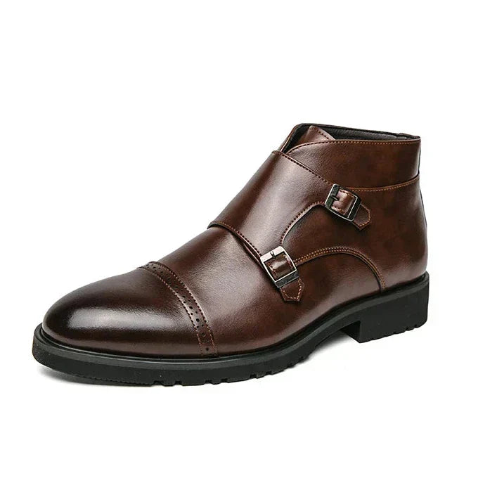 Parker | Double Buckle Synthetic Leather Boots | Last Day 80% Off!