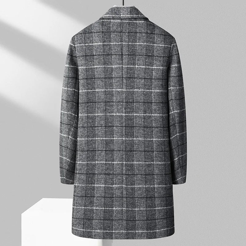 Brushed Wool Plaid Overcoat | Last day 80% off!