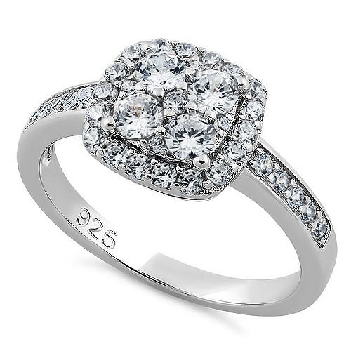Sterling Silver Halo CZ Ring | Last day 80% off!