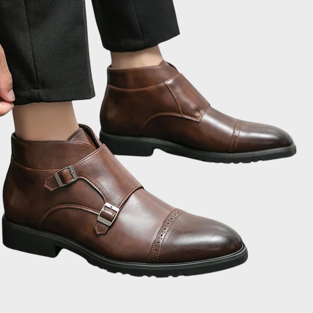 Parker | Double Buckle Synthetic Leather Boots | Last Day 80% Off!