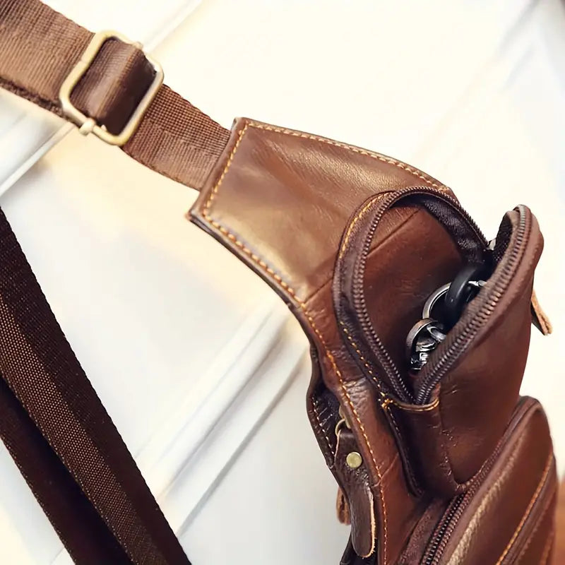 Zachary - Men’s Vintage Leather Sling Bag | Last day 80% off!